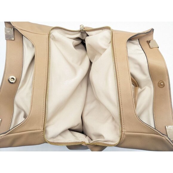 INC Trippii faux-leather chain strap women's tote shoulder bag - CAMEL (Used) - Picture 10 of 12